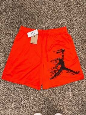 Nike Air Jordan Dri-FIT Mesh Graphic Basketball Shorts - Team Orange (HQ8665-891